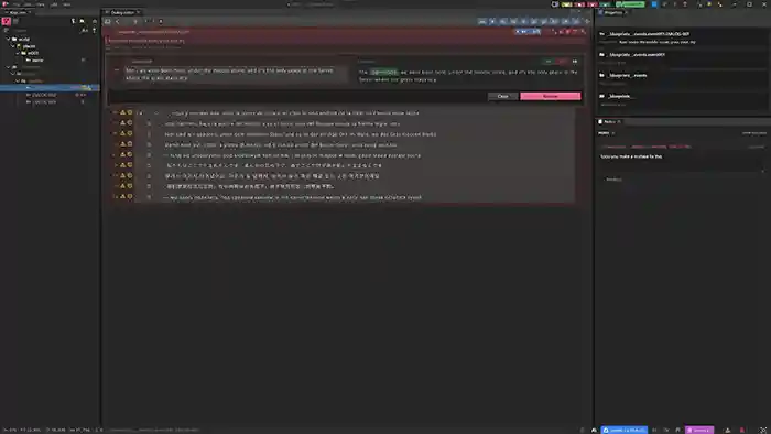 LSDE diagnostic panel listing localization inconsistencies between languages